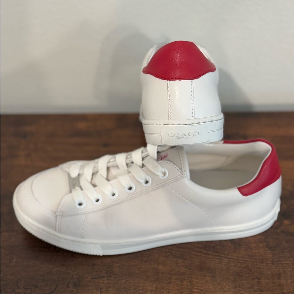 Coach White Sneakers with Red Detail - Picture 5 of 9